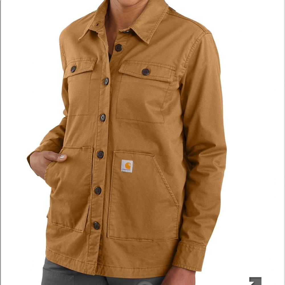 CARHARTT WOMEN'S LOOSE FIT MIDWEIGHT TWILL JERSEY-LINED SHIRT Size M (8-10)